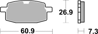 SBS Organic Brake Pads Front-Rear - 619HF-