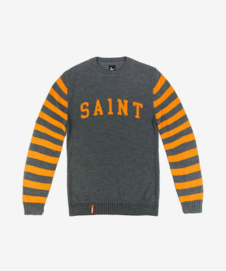 Saint Retro Knit Crew Charcoal Stripe