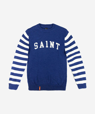 Saint Retro Knit Crew Navy Stripe