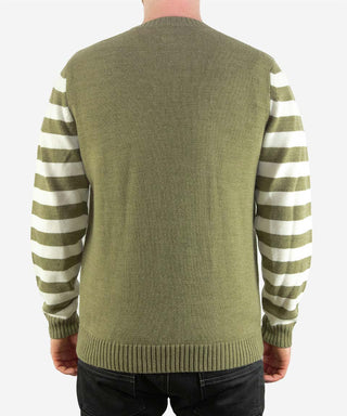 Saint Retro Knit Crew Olive Stripe