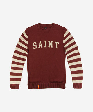 Saint Retro Knit Crew Umber Stripe