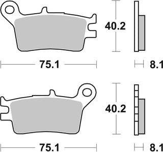SBS Organic Brake Pads Front-Rear - 629HF-