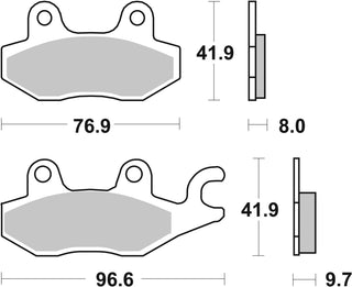 SBS FRICTION - Ceramic Rear Brake Pads - 633HF-