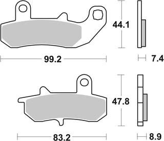 SBS FRICTION - Ceramic Rear Brake Pads - 635HF-