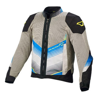 Macna Rewind Motorcycle Jacket - Grey/Black/Blue