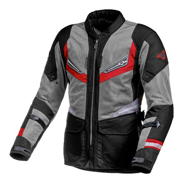Macna Aerocon Motorcycle Jacket - Black/Grey/Red