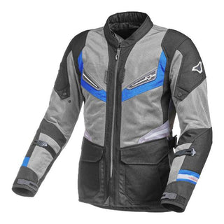 Macna Aerocon Motorcycle Jacket - Black/Grey/Blue