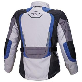 Macna Escape Waterproof Motorcycle Jacket - Ivory/Blue/Black