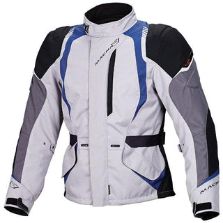 Macna Escape Waterproof Motorcycle Jacket - Ivory/Blue/Black