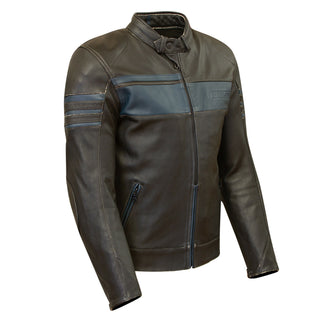 Merlin Holden Leather Jacket - Black/Blue