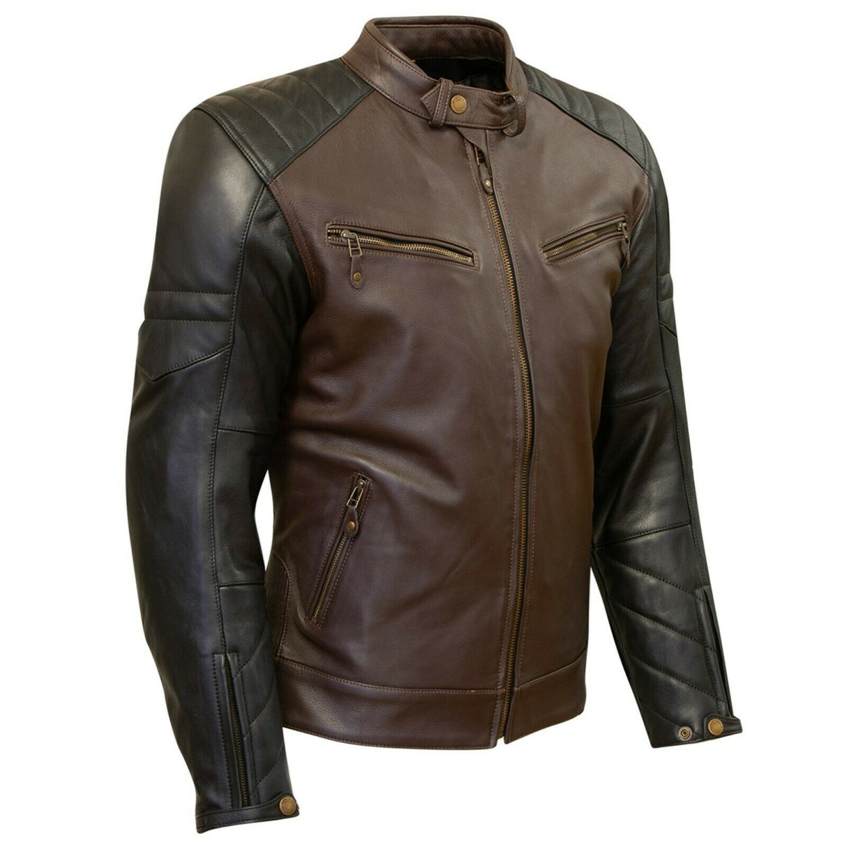 Merlin Chase Leather Jacket - Black/Plum