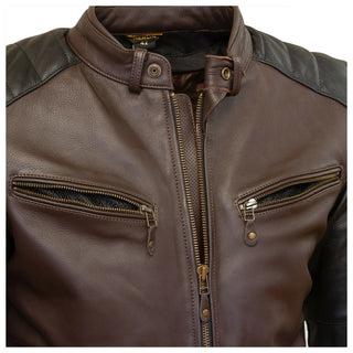 Merlin Chase Leather Jacket - Black/Plum