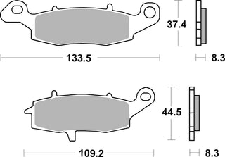 SBS Organic Brake Pads Front-Rear - 704HF-
