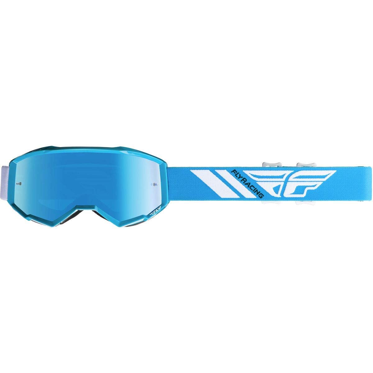 Fly Racing Zone Pro Motorcycle Goggles With Mirror/Smoke Lens  - Sky Blue/Blue