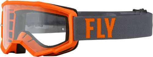 Fly Racing Focus Motorcycle Goggles With Clear Lens -  Grey/Orange