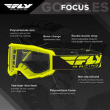 Fly Racing Focus Motorcycle Goggles With Clear Lens -  Hi-Viz/Black