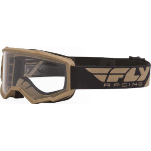 Fly Racing Focus Motorcycle Goggles With Clear Lens -  Khaki/Brown