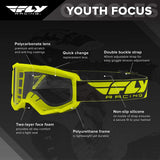 Fly Racing Focus Motorcycle Youth Goggles With Clear Lens -  Hi-Viz/Black