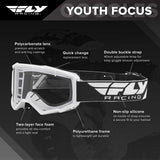 Fly Racing Focus Motorcycle Youth Goggles With Clear Lens -  White/Black