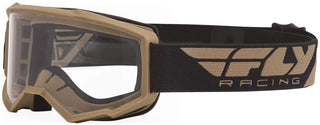 Fly Racing Focus Motorcycle Youth Goggles With Clear Lens -  Khaki/Brown