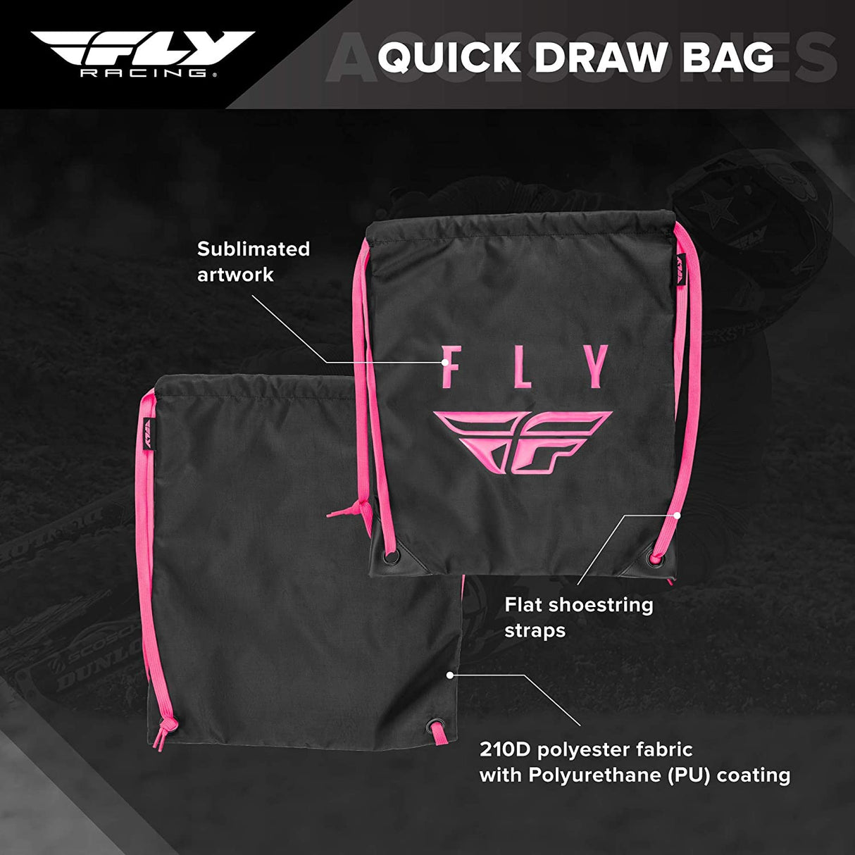 Fly Racing Quick Draw Bag - Black/Pink/White