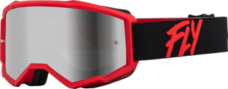 Fly Racing Youth Zone Goggles Black/Red - Silver Mirror/Smoke Lens