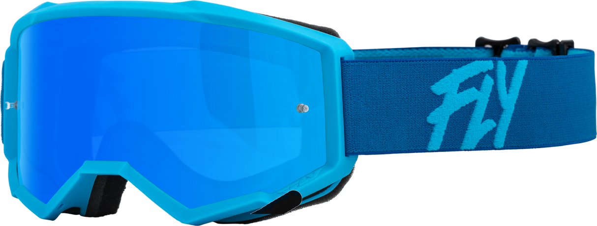 Fly Racing Youth Zone Goggles - Blue - Sky Blue Mirror/Smoke Lens