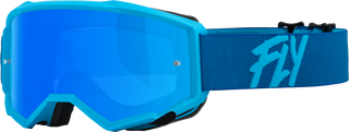 Fly Racing Youth Zone Goggles - Blue - Sky Blue Mirror/Smoke Lens