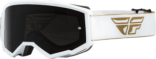 Fly Racing Youth Zone Goggles - Gold/White - Dark Smoke/Smoke Lens