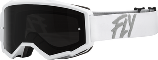 Fly Racing Youth Zone Goggles White - Dark Smoke/Smoke Lens