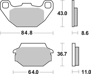 SBS FRICTION - Ceramic Rear Brake Pads - 749HF-