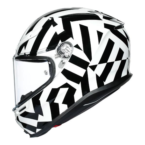 AGV K-6 Secret Motorcycle Full Face Helmet - Black/White
