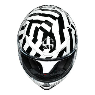 AGV K-6 Secret Motorcycle Full Face Helmet - Black/White