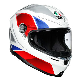 AGV K-6 Hyphen Motorcycle Full Face Helmet - White/Red/Blue