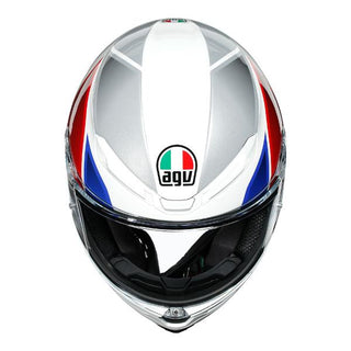 AGV K-6 Hyphen Motorcycle Full Face Helmet - White/Red/Blue