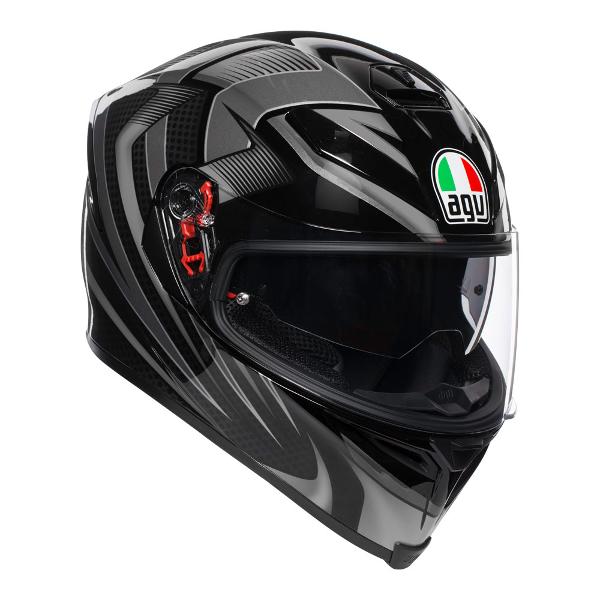 AGV K5 S Hurricane 2.0 Motorcycle Helmet -  Black/Silver