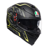 AGV K5 S Tornado Motorcycle Helmet -  Matt Black/Yellow Fluro