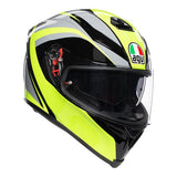 AGV K5 S Typhoon Motorcycle Helmet - Black/Grey/Yellow Fluro