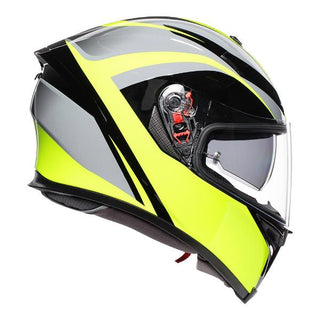 AGV K5 S Typhoon Motorcycle Helmet - Black/Grey/Yellow Fluro