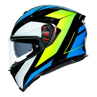 AGV K5-S Core Motorcycle Full Face Helmet - Black/Cyan/Yellow Fluro