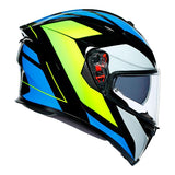 AGV K5-S Core Motorcycle Full Face Helmet - Black/Cyan/Yellow Fluro