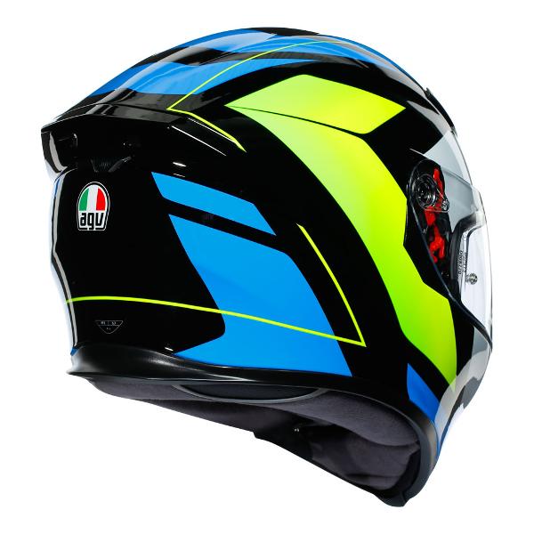 AGV K5-S Core Motorcycle Full Face Helmet - Black/Cyan/Yellow Fluro
