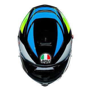 AGV K5-S Core Motorcycle Full Face Helmet - Black/Cyan/Yellow Fluro