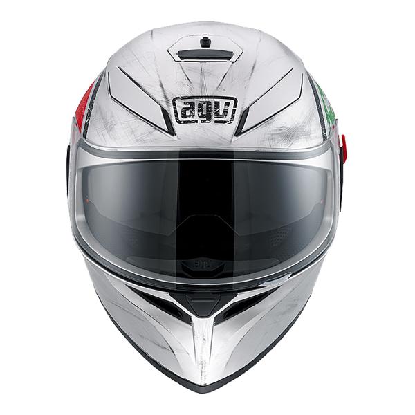AGV K3 SV Silver Scudetto Motorcycle helmet - Matte Silver