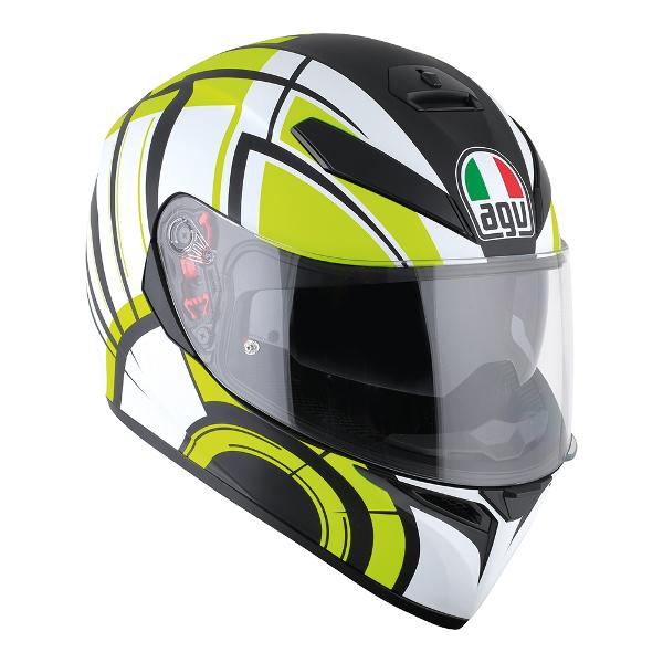 AGV K3 SV Avior Motorcycle Helmet - Matte White/Lime
