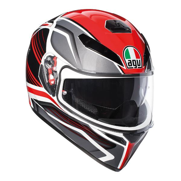 AGV K3 SV Proton Motorcycle Helmet - Black/Red
