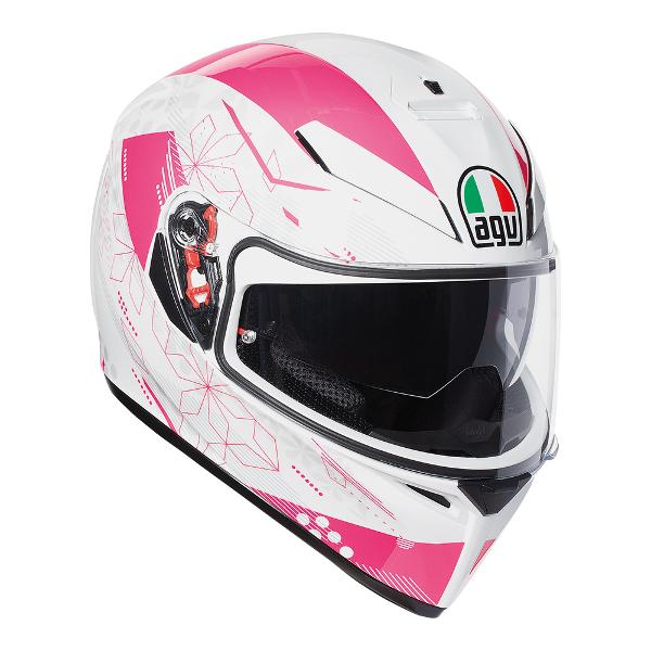 AGV K3 SV Izumi Motorcycle Helmet - White/Pink