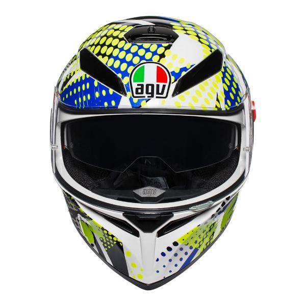 AGV K3 SV Pop Motorcycle Helmet - White/Blue/Lime
