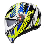 AGV K3 SV Pop Motorcycle Helmet - White/Blue/Lime