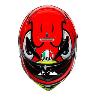 AGV K3 SV Birdy Motorcycle Full Face Helmet - Red/Yellow